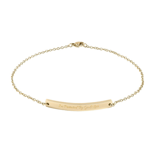 Engravable Curved Bar Anklet — Personalized Minimalist Chain Jewelry