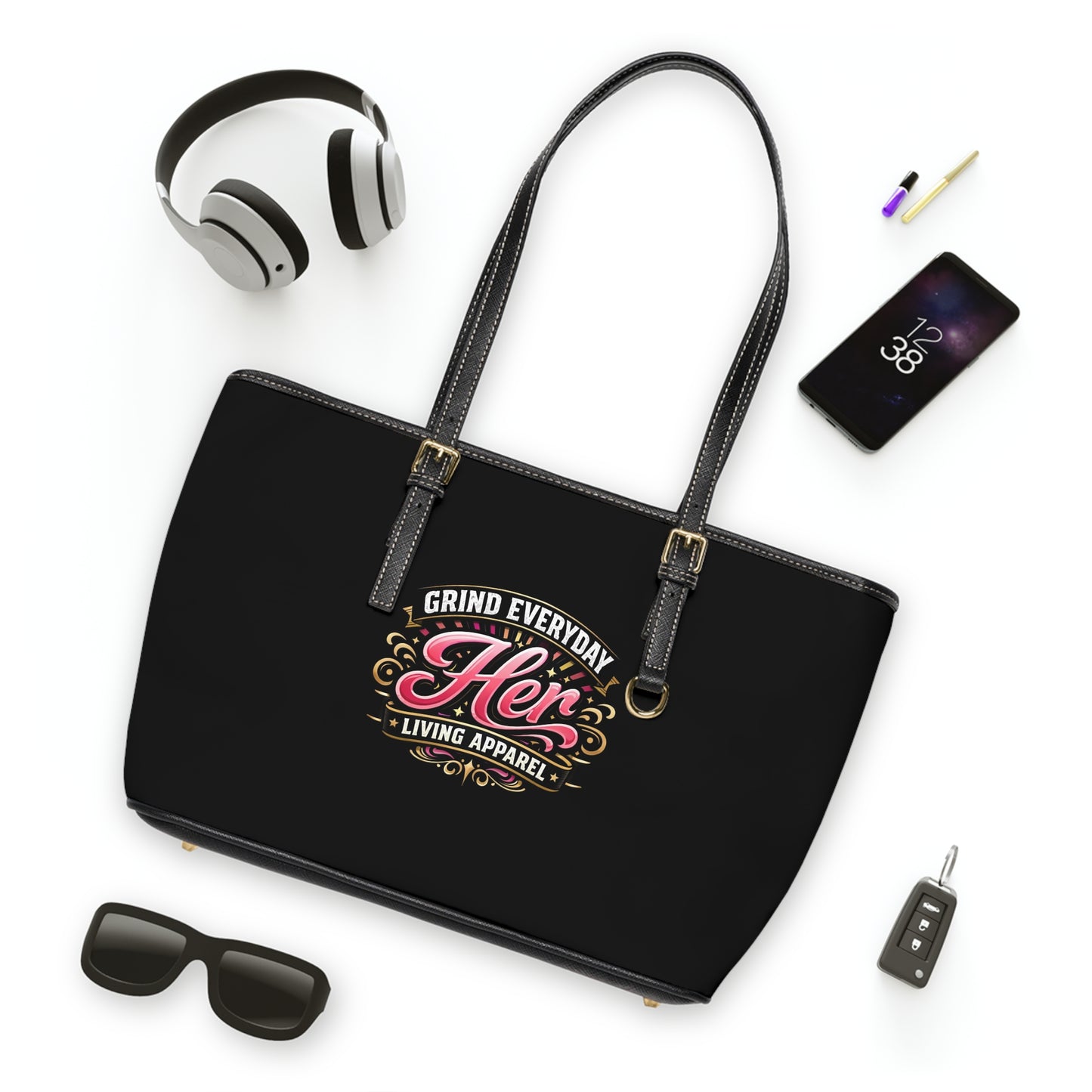 Her Grind Everyday PU Shoulder Bag — Motivational Tote for Women