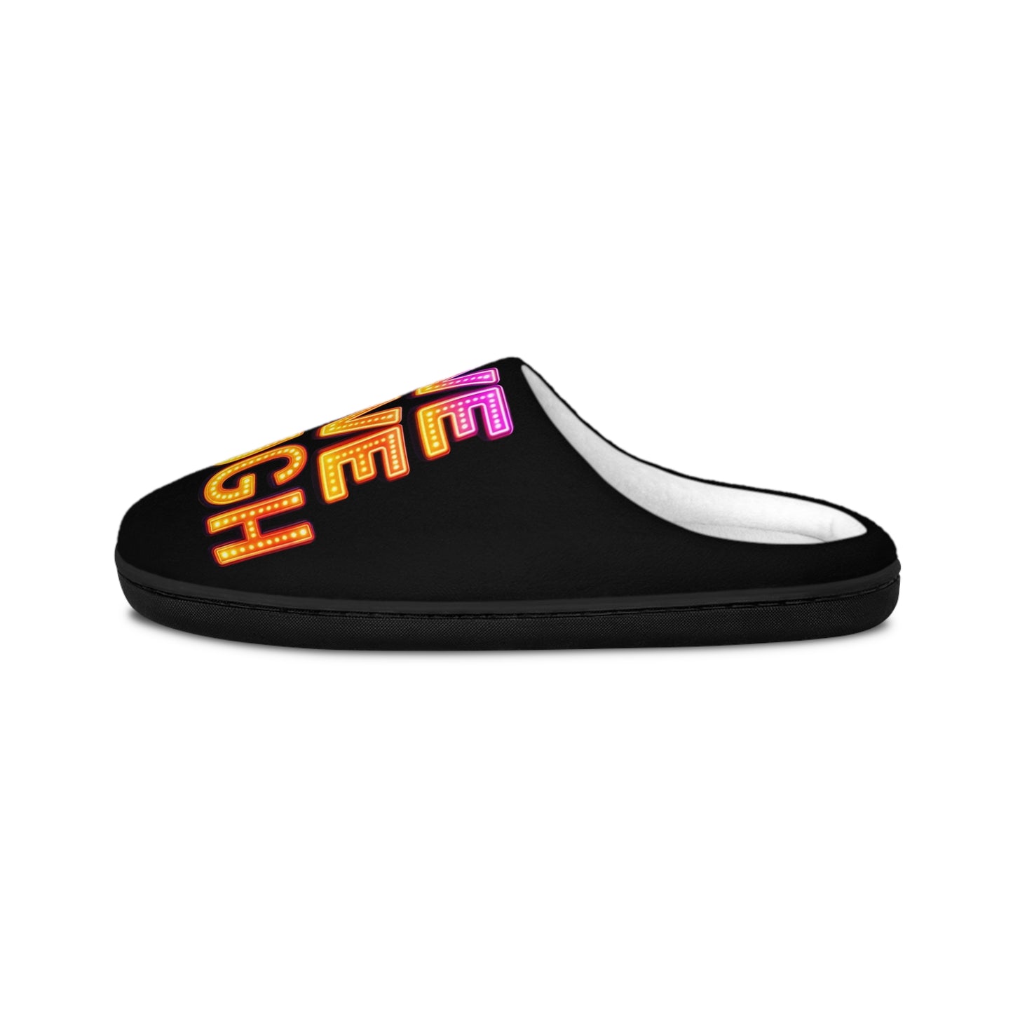 Live Love Laugh Indoor Slippers — Colorful Neon Graphic Women's House Shoes