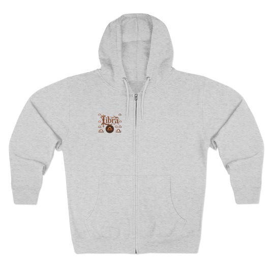 Libra Zip Hoodie — Zodiac Nutrition Facts Graphic Hoodie