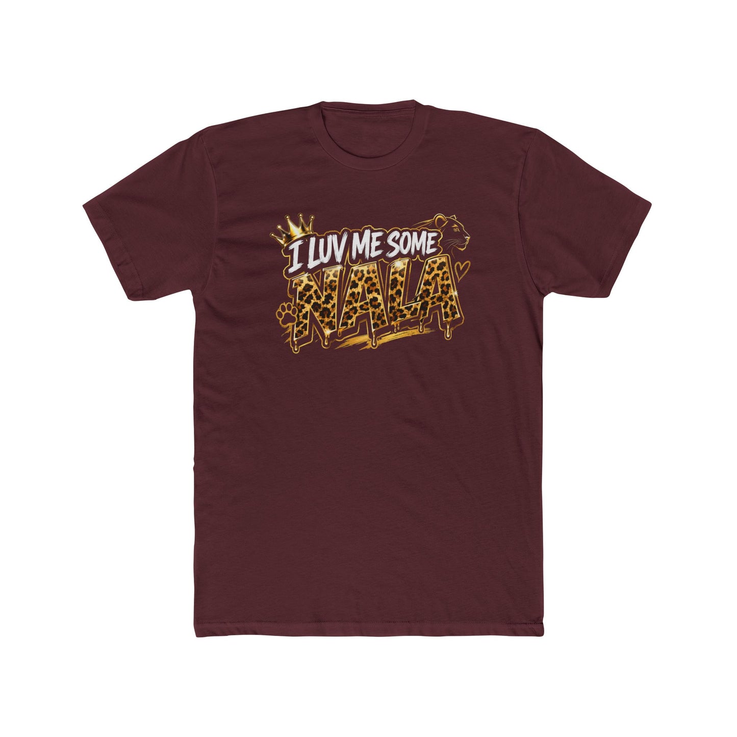 NALA Leopard Print Crown Tee — Personalized Name Graphic T-Shirt
