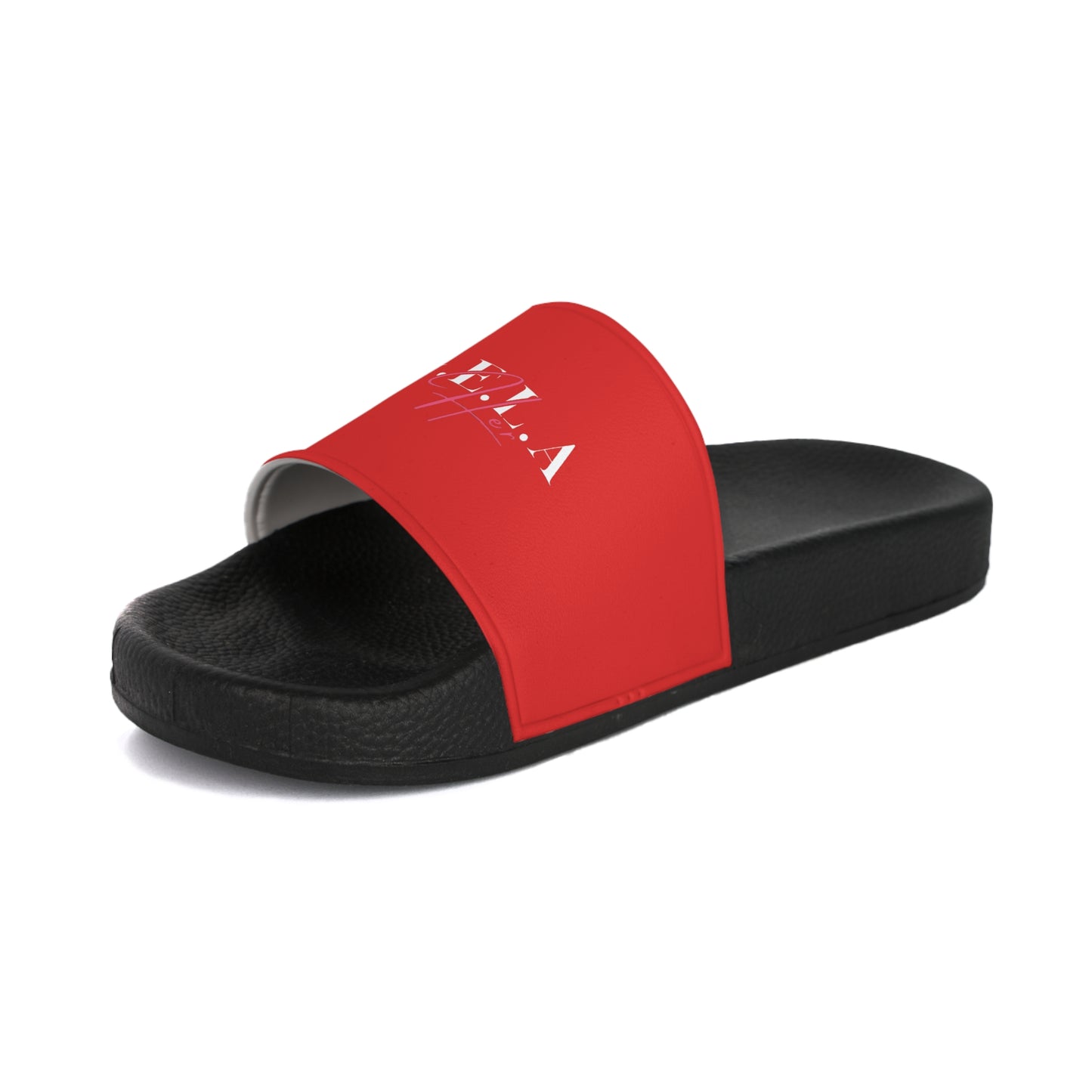 Slide Sandals — Red 'G.E.L.A' Logo Slides for Women