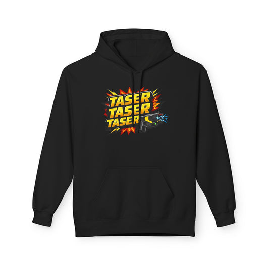 Taser Logo Hoodie — Vintage Yellow Graphic Midweight Pullover
