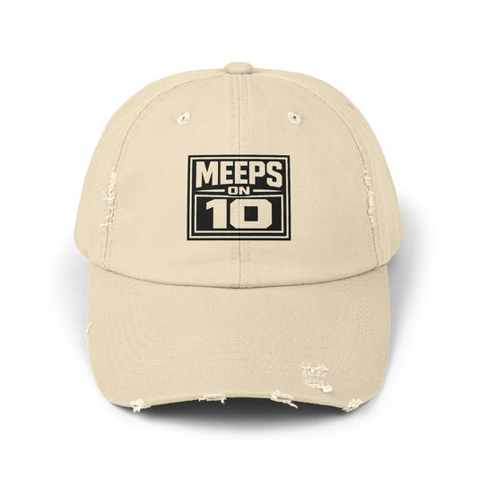 Meeps on 10 Distressed Baseball Cap