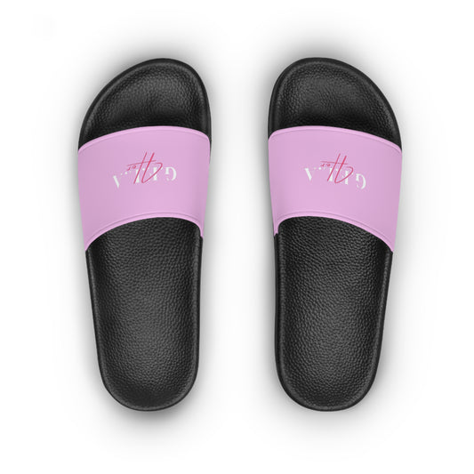 Slide Sandals — 'G.E.L.A' Script Logo Women's Summer Slides