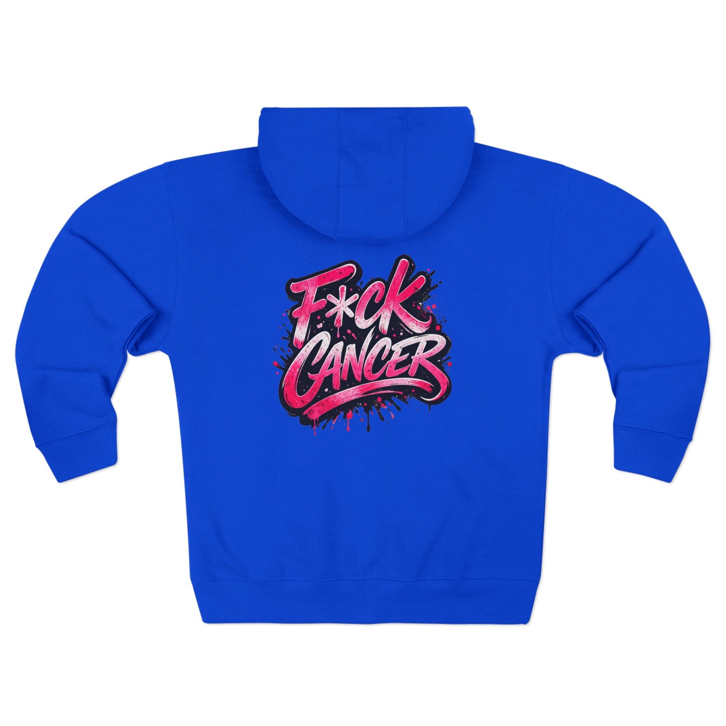 F*ck Cancer Zip Hoodie — Bold Breast Cancer Awareness Support Hoodie