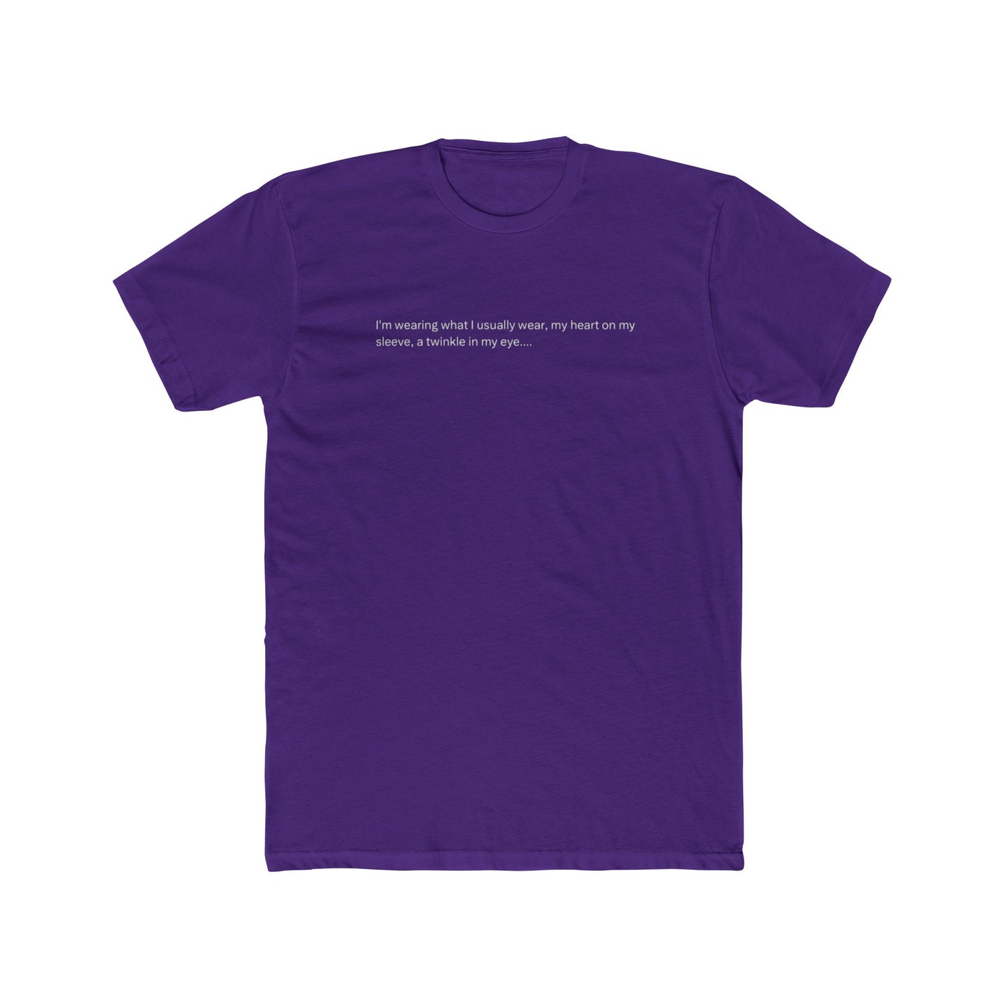 Minimalist Black T‑Shirt with Small White Quote — "I’m assuming what I actually want, my heart or my stomach, is invisible in any state."