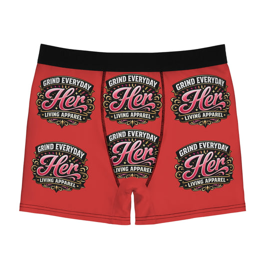 Boxer Briefs — 'Grind Everyday Her' Graphic All-Over Print