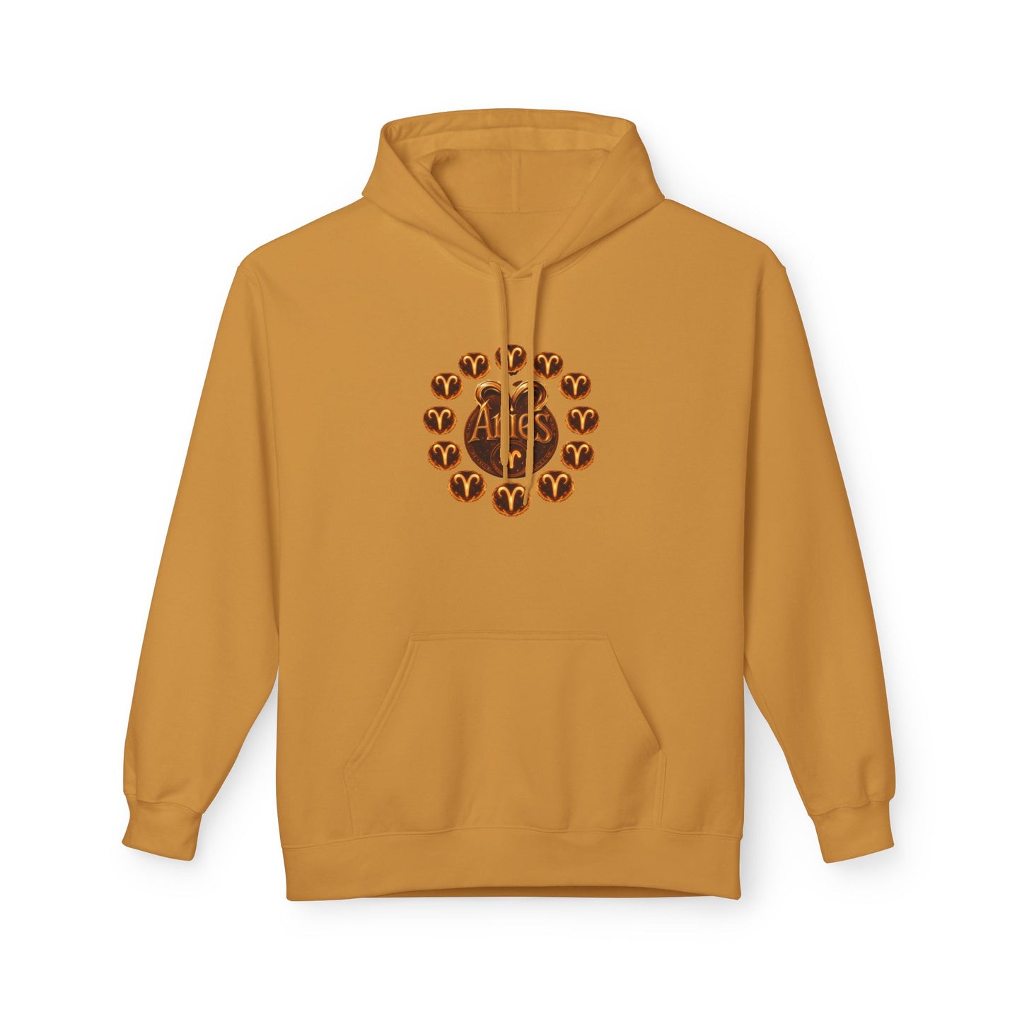 Aries Astrological Hoodie — Vintage Puck Circle Design