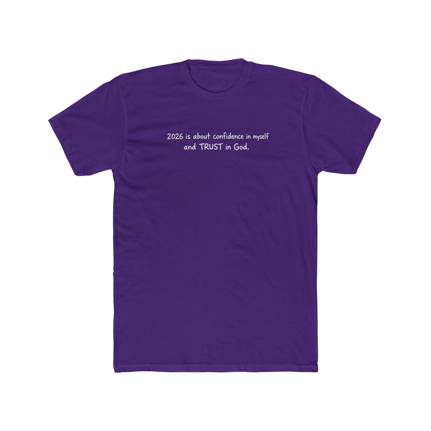 Faith Quote Tee — "Zero is about confidence a noun? and TRUST in God." Cotton Crew