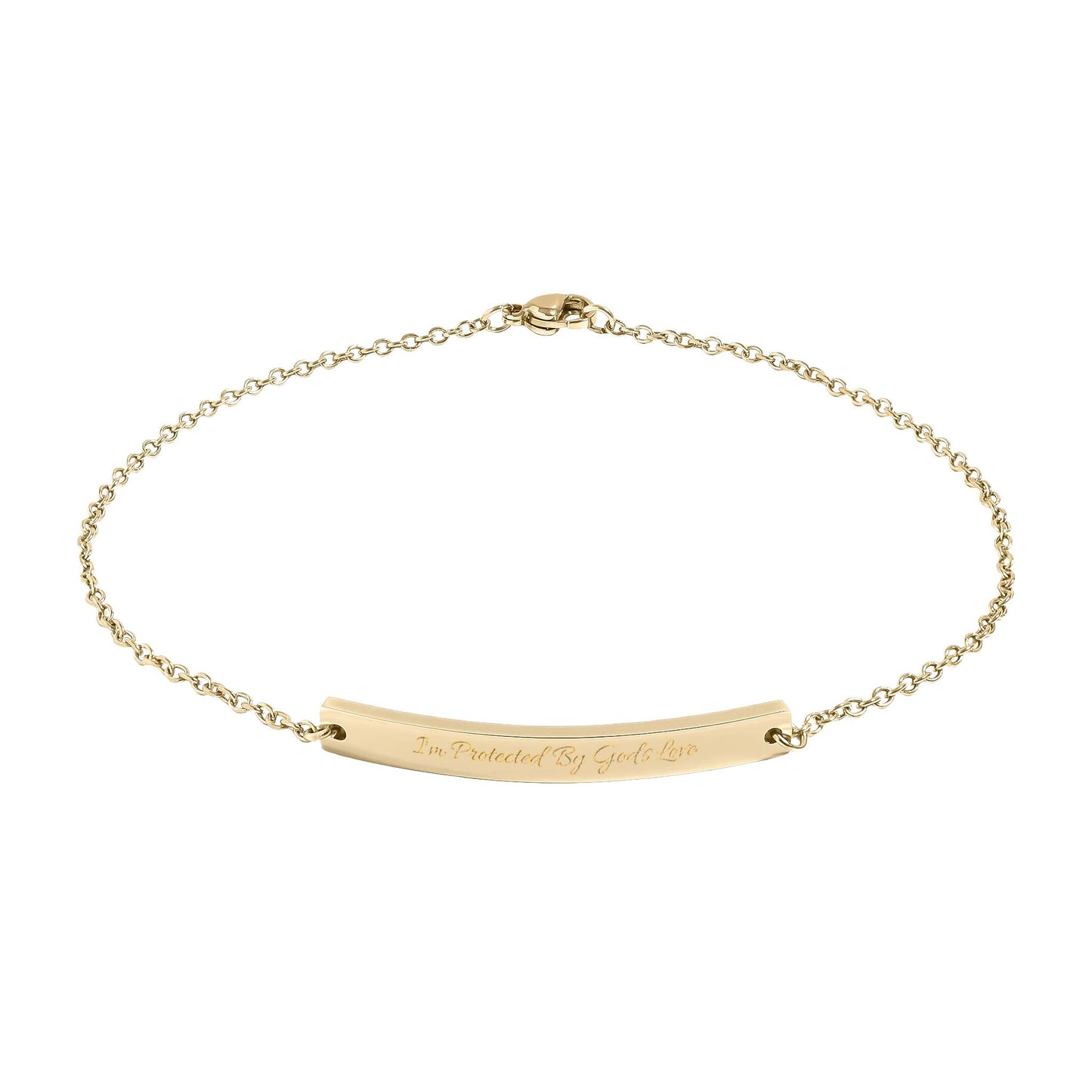 Engravable Curved Bar Anklet — Personalized Minimalist Chain Jewelry