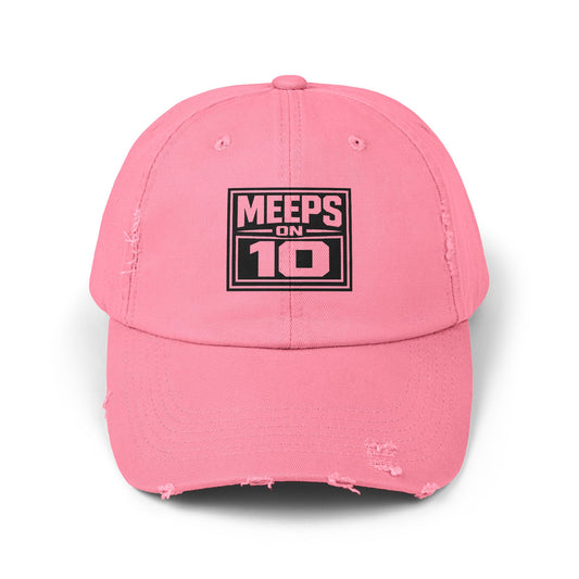 Meeps on 10 Distressed Baseball Cap