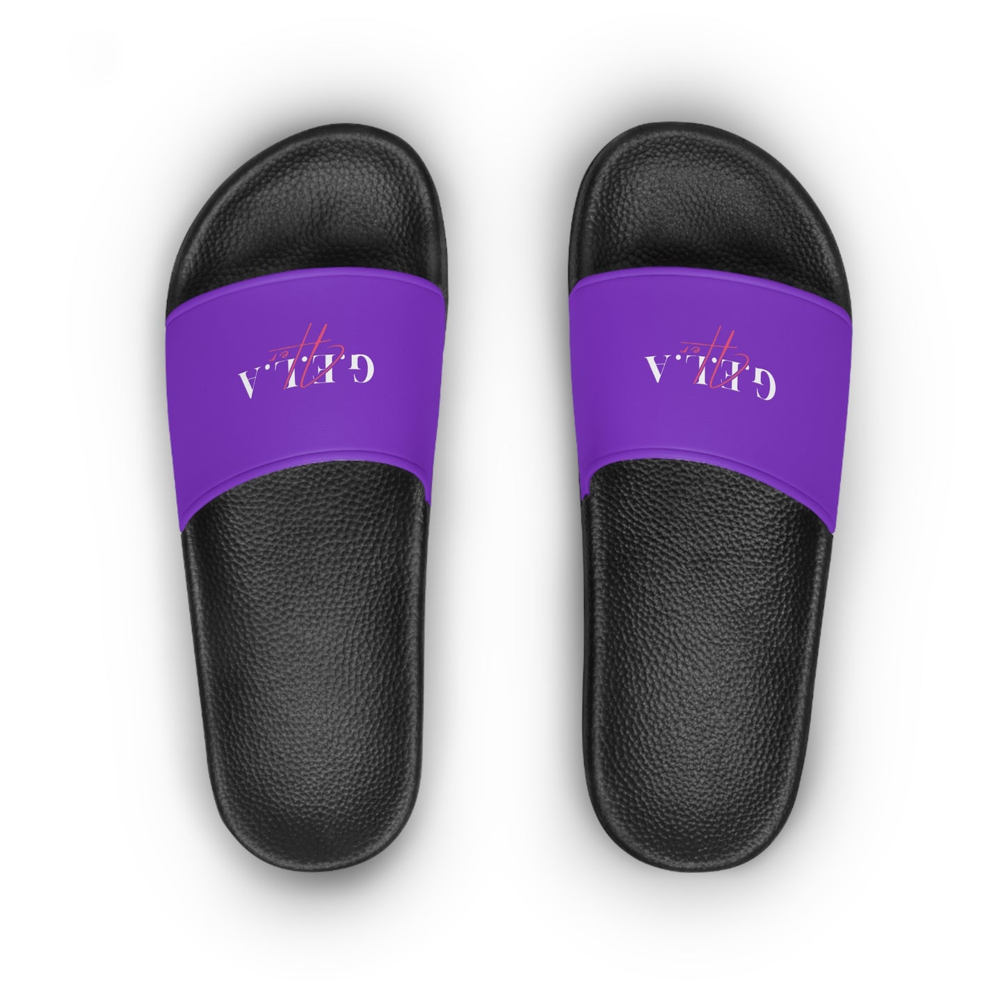 Slide Sandals — 'G.E.L.A' Script Logo Women's Summer Slides