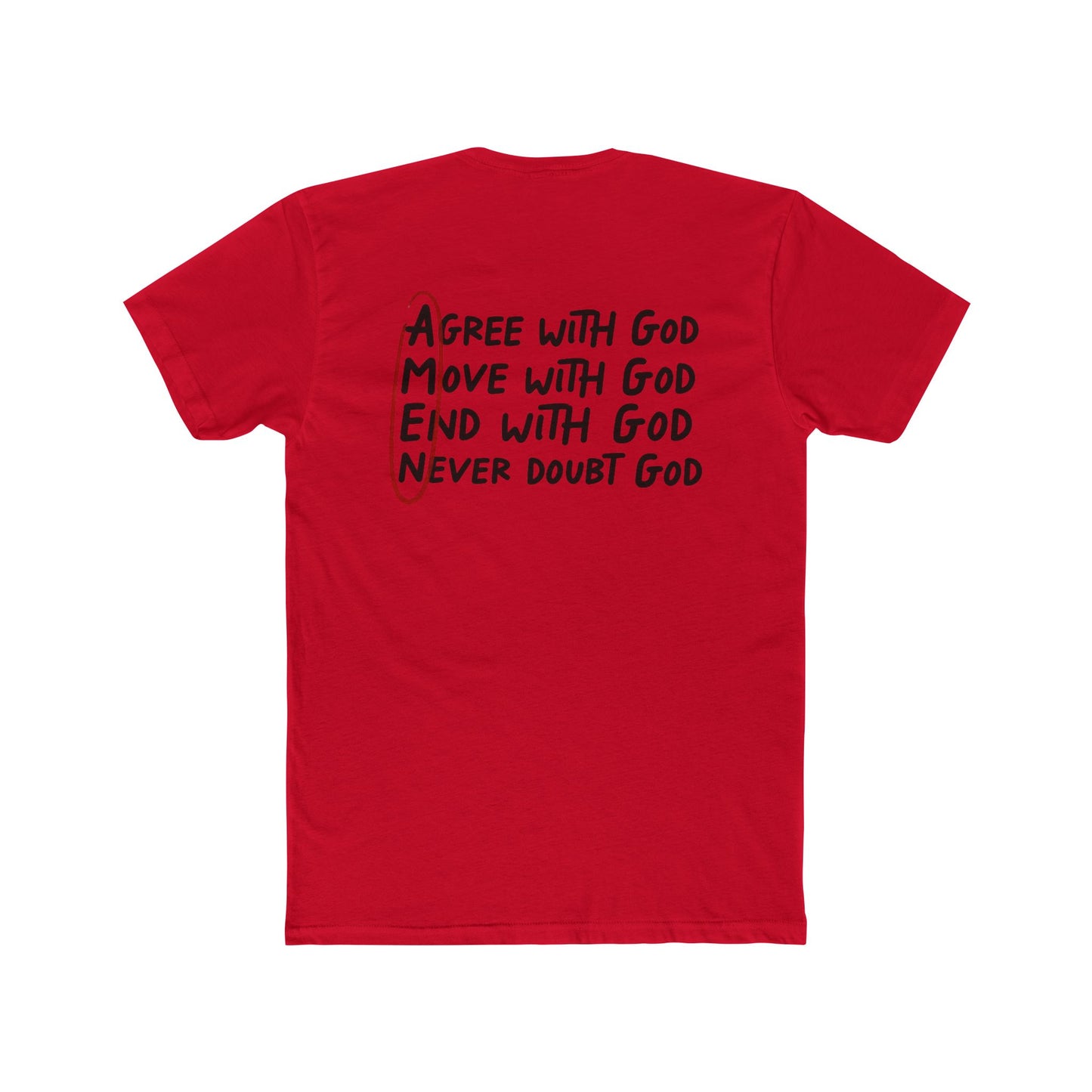 Amen Faith T‑Shirt — "Agree, Move, Mend, Never Doubt God" Christian Crew Tee