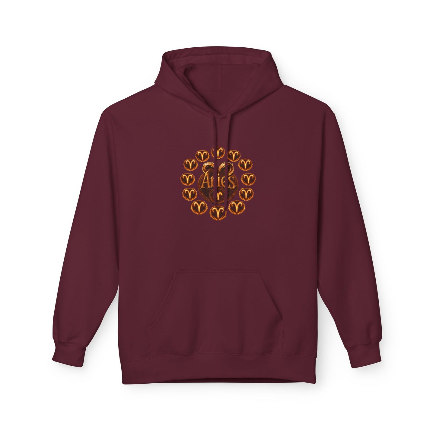 Aries Astrological Hoodie — Vintage Puck Circle Design