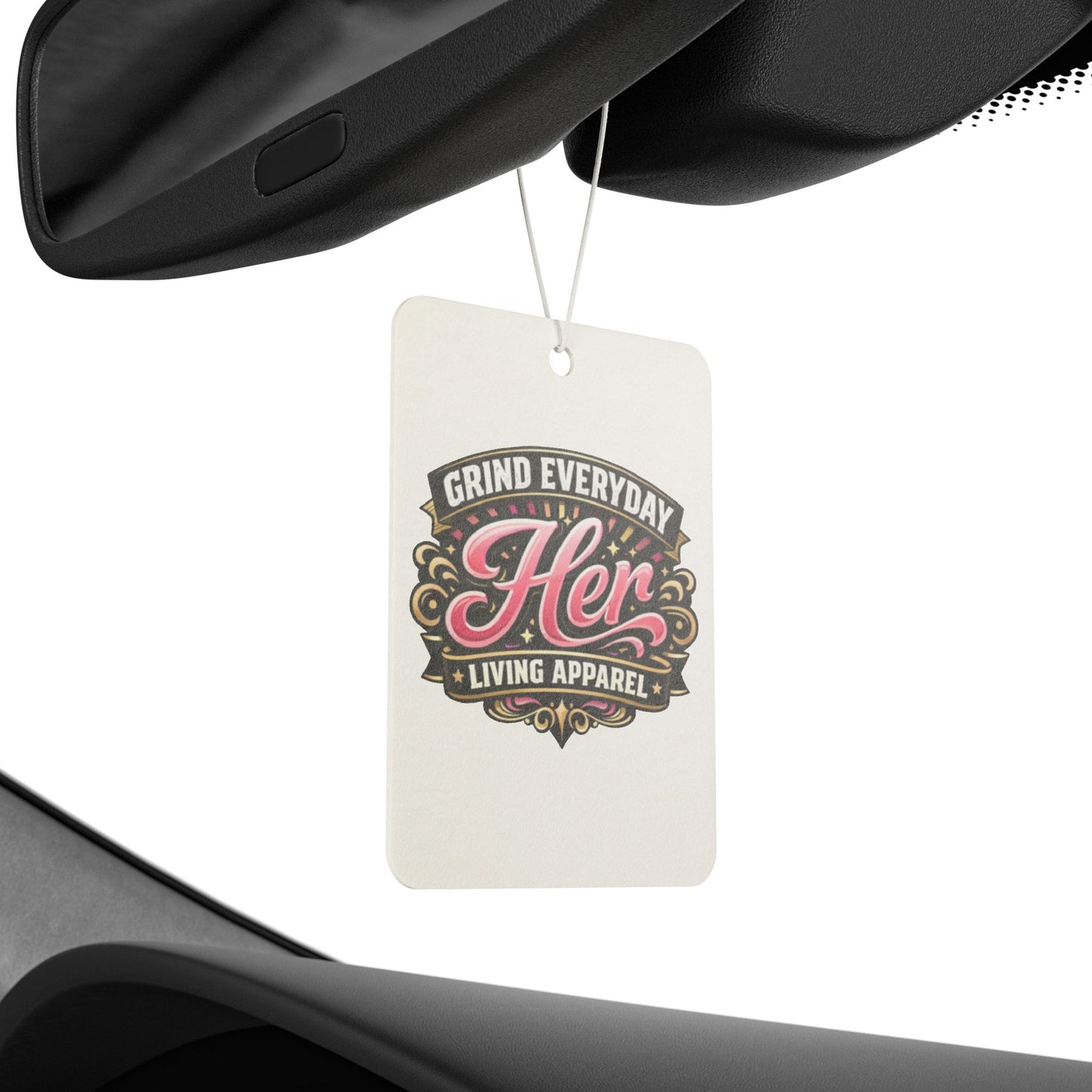 Grind Everyday Her Car Air Freshener – Floral Vintage Motivational Scent Tag
