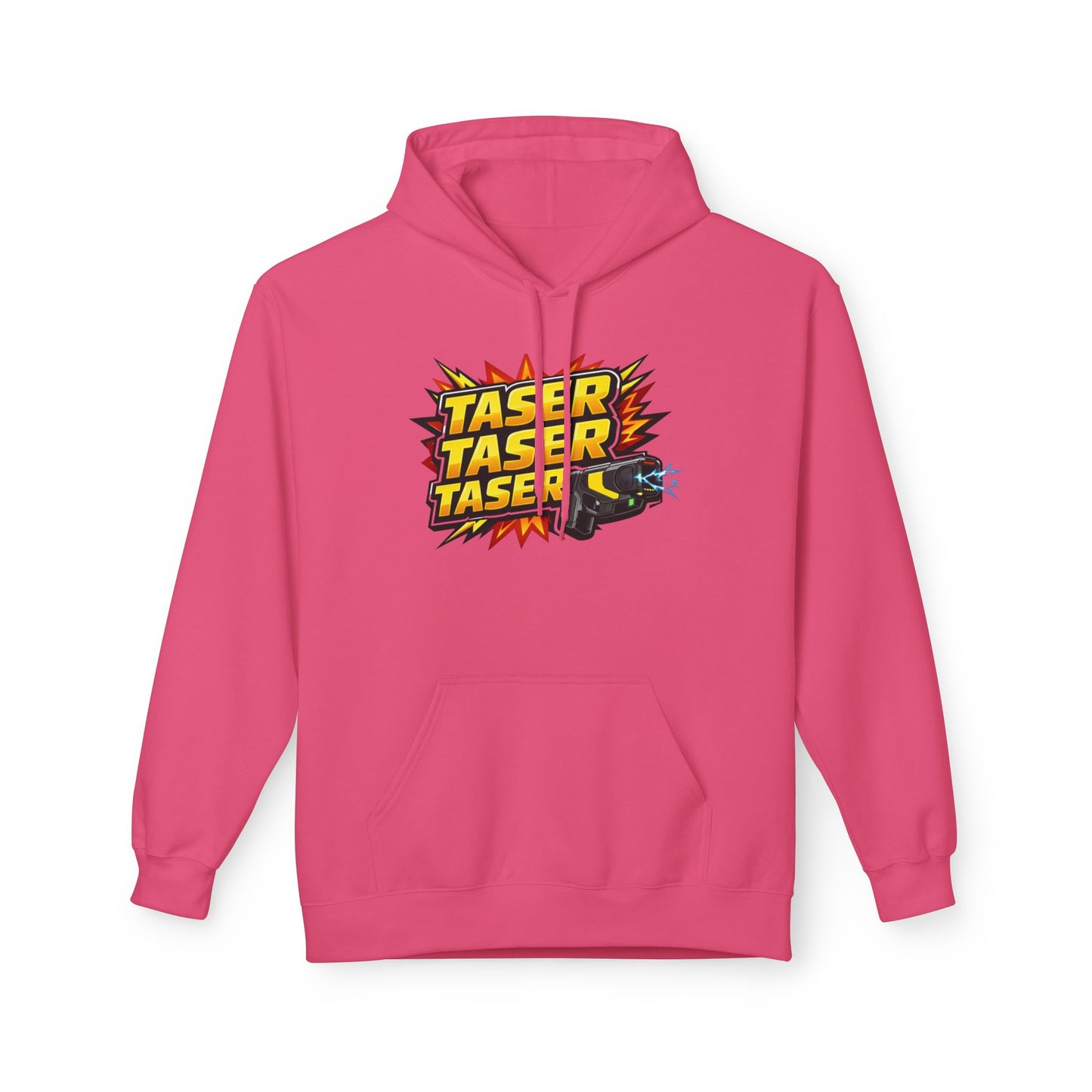 Taser Logo Hoodie — Vintage Yellow Graphic Midweight Pullover