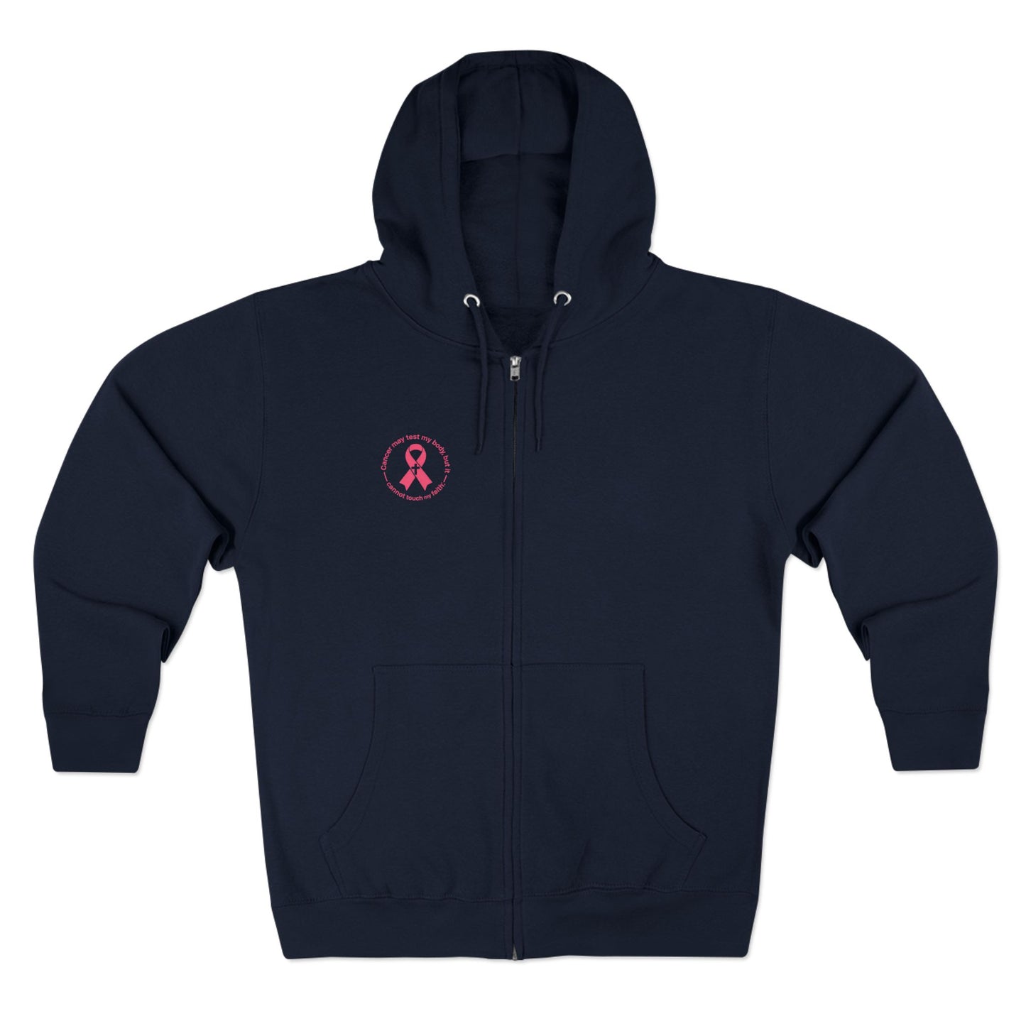 Zip Hoodie — Pink Ribbon Cancer Awareness Support Hoodie