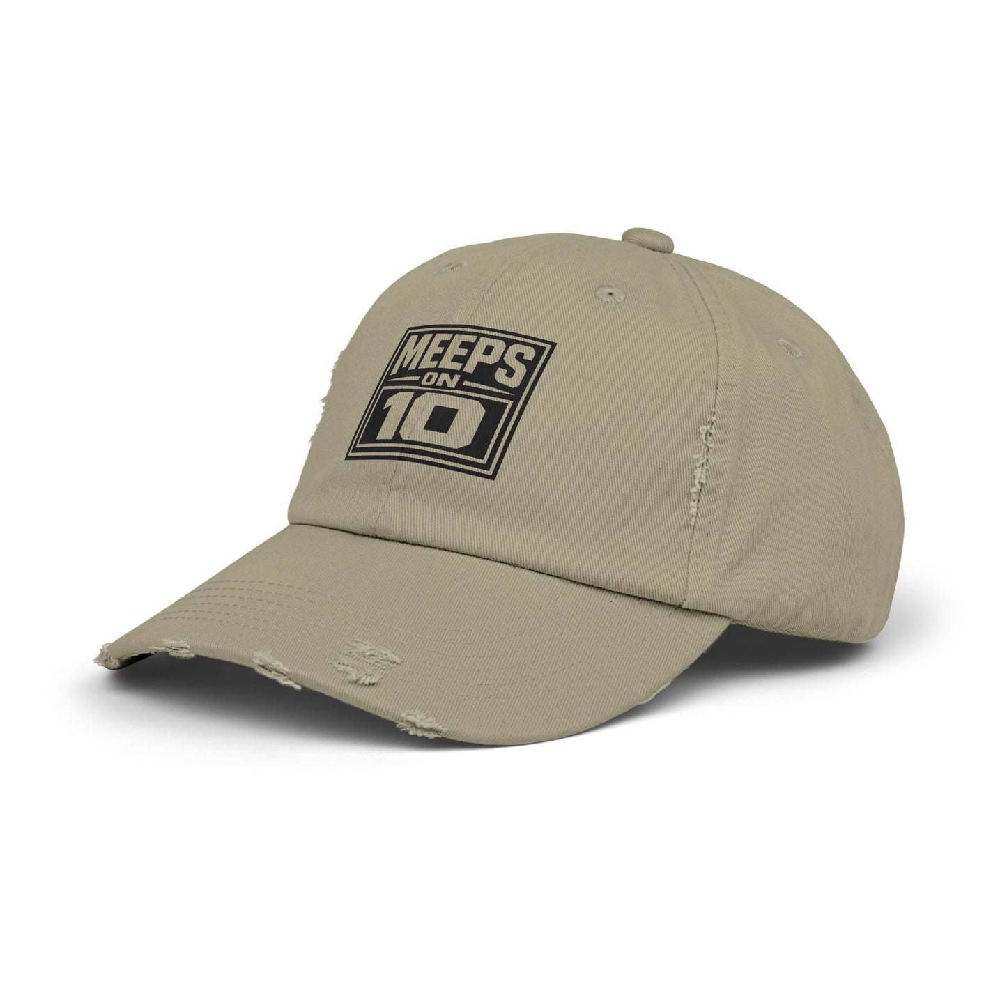 Meeps on 10 Distressed Baseball Cap