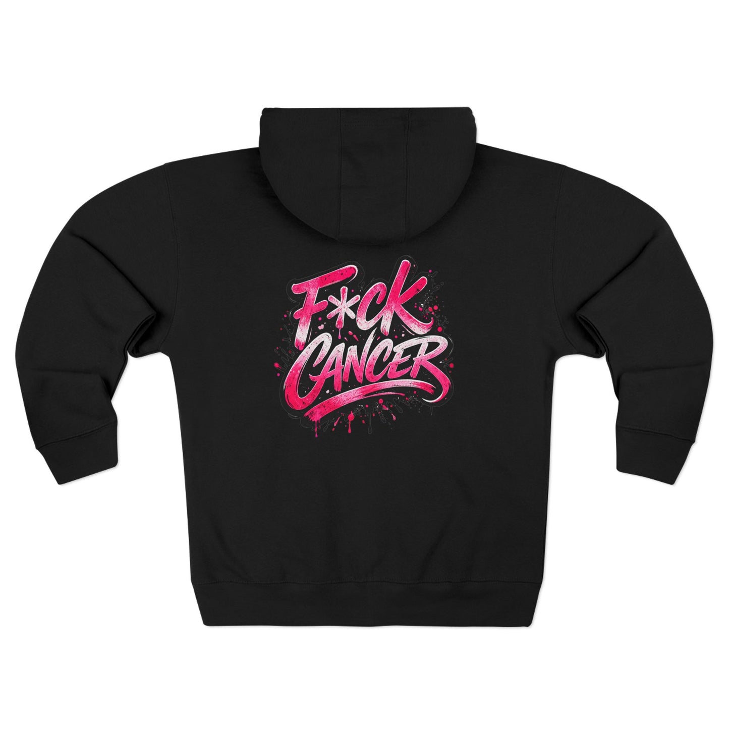 F*ck Cancer Zip Hoodie — Bold Breast Cancer Awareness Support Hoodie