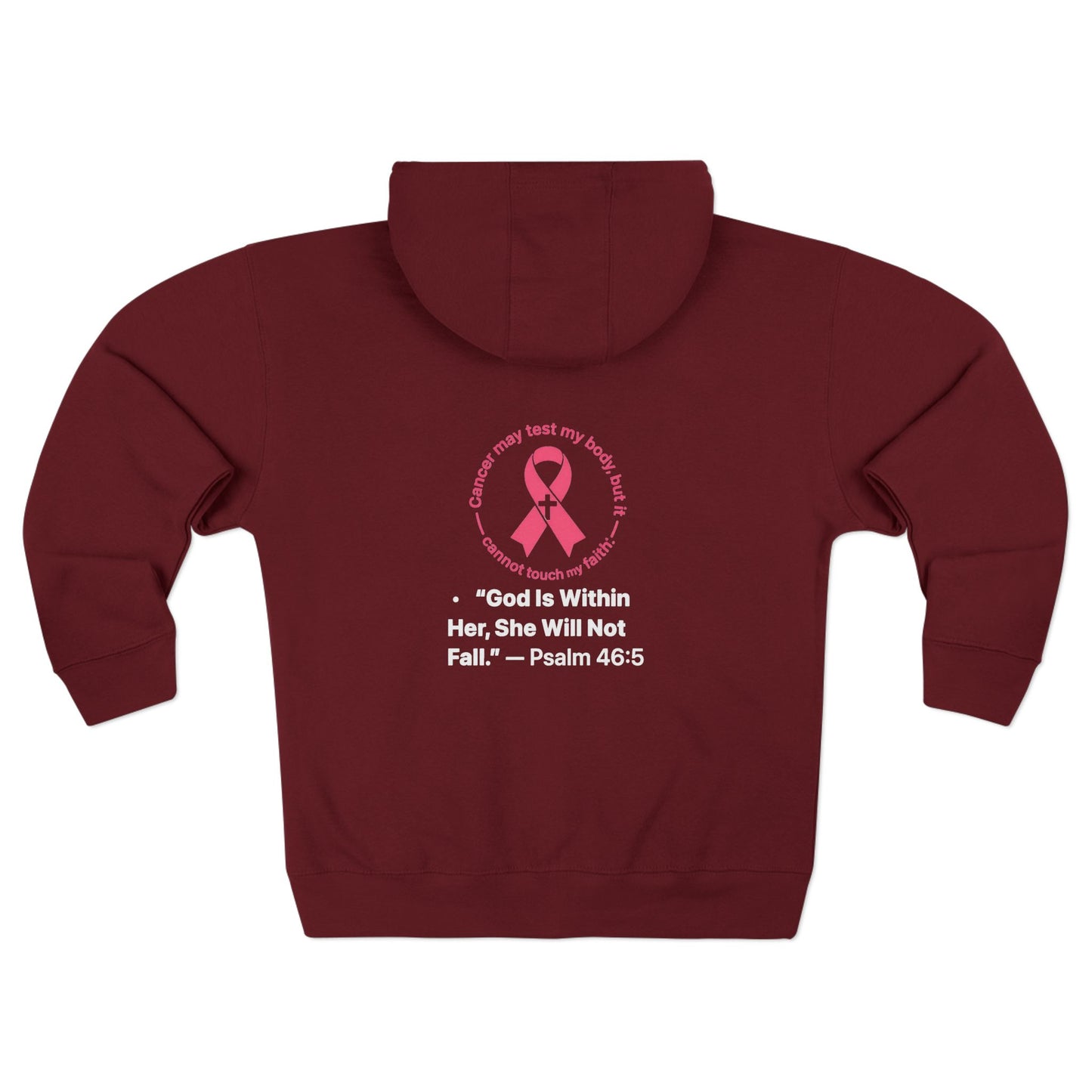 Zip Hoodie — Pink Ribbon Cancer Awareness Support Hoodie