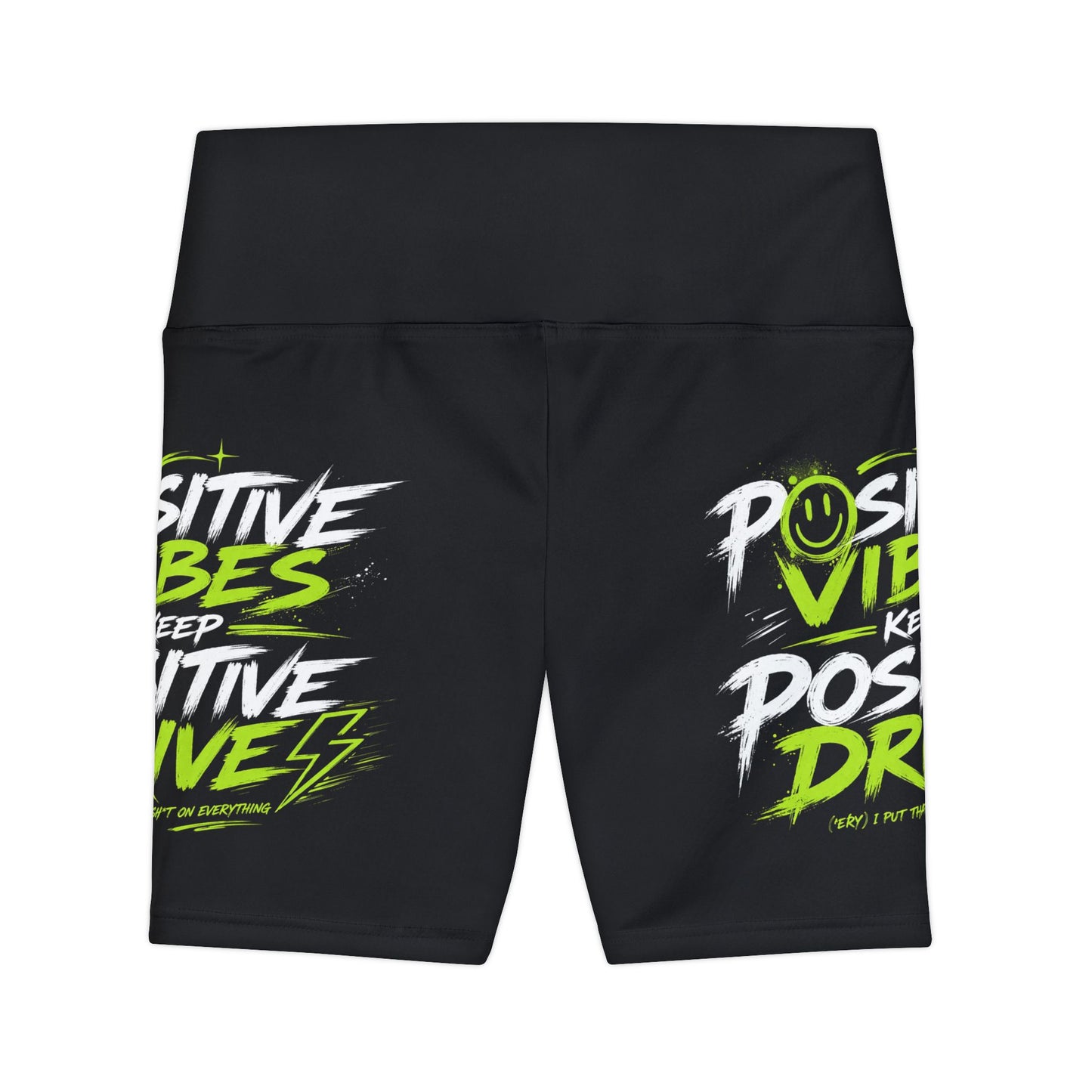 Positive Vibes Workout Shorts — Women's Motivational Gym Biker Shorts