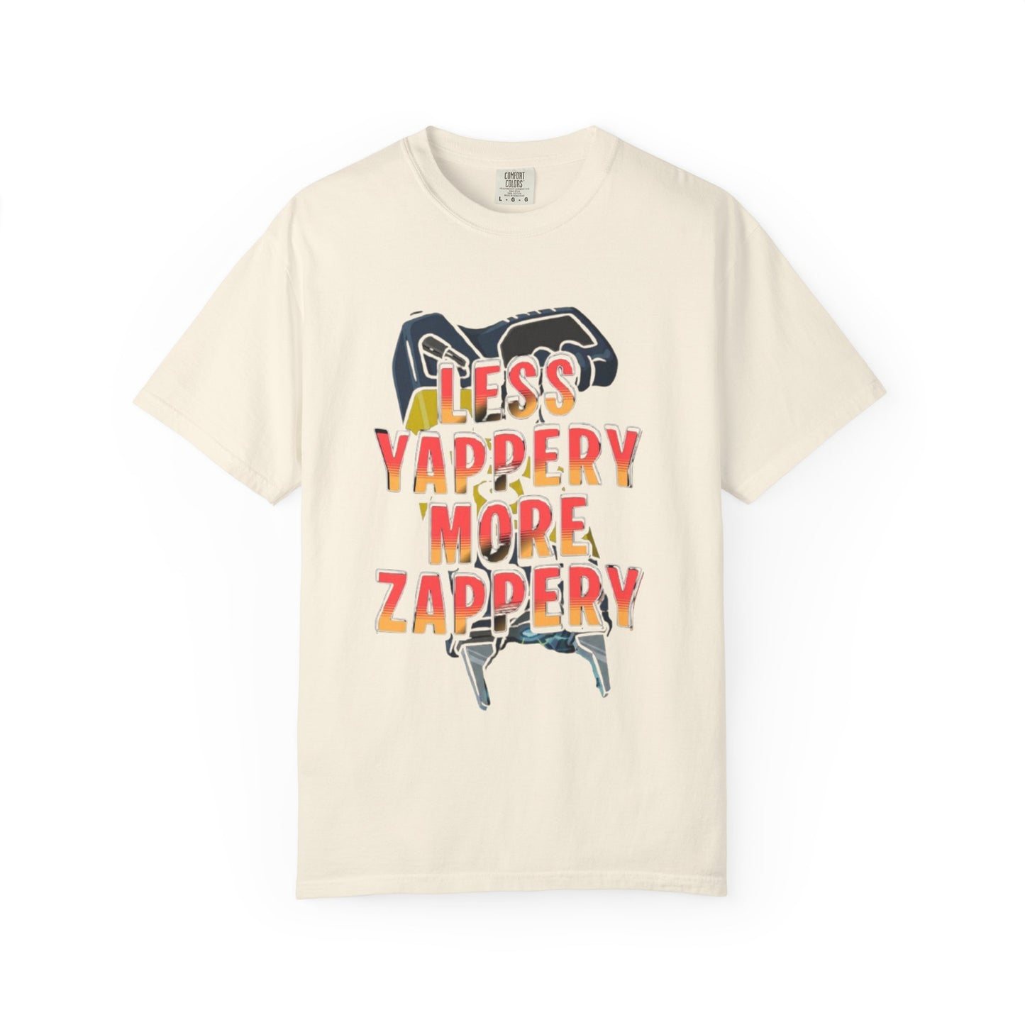 T-Shirt — "Less Yappery More Zappery" Graphic Tee (Retro Electricist Vibe)