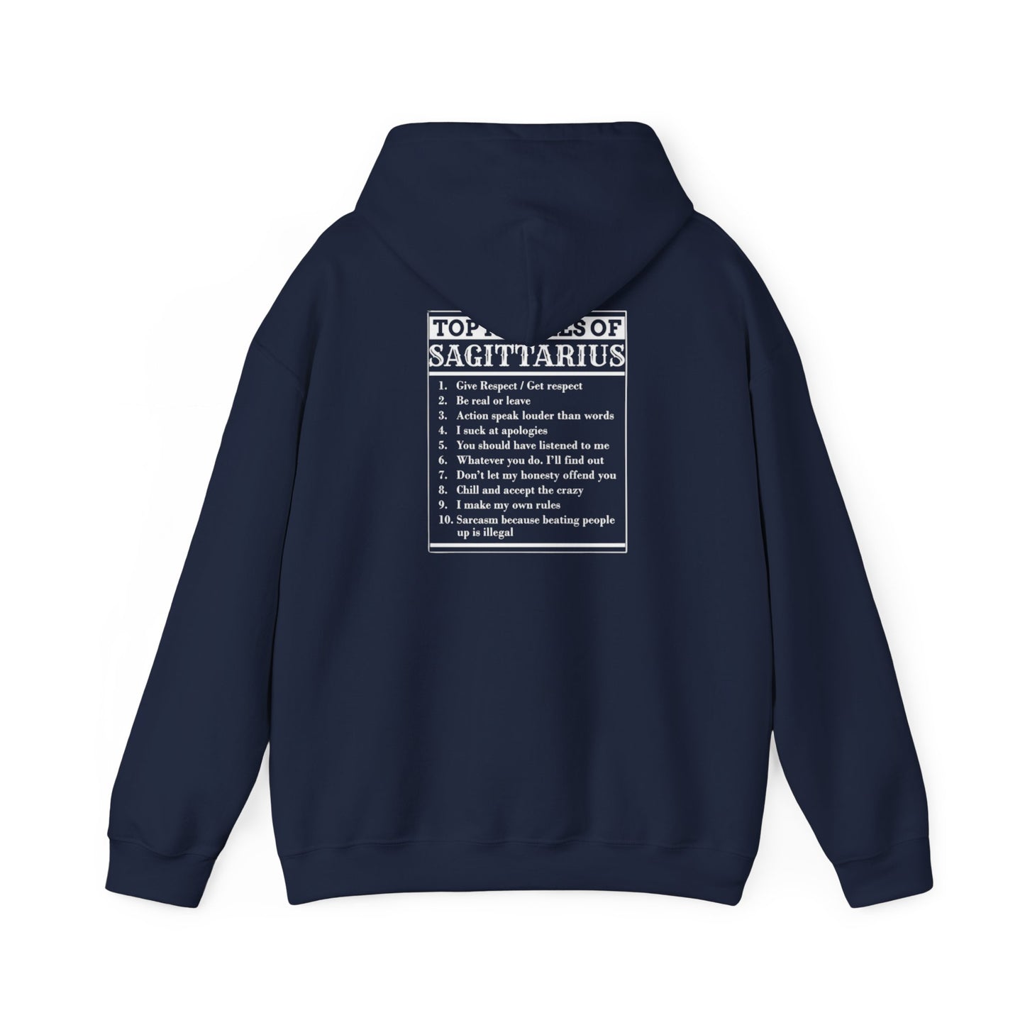 Sagittarius Zodiac Hoodie – Astrology Archer Graphic Sweatshirt with 'Top 10 Traits of Sagittarius' Back Print