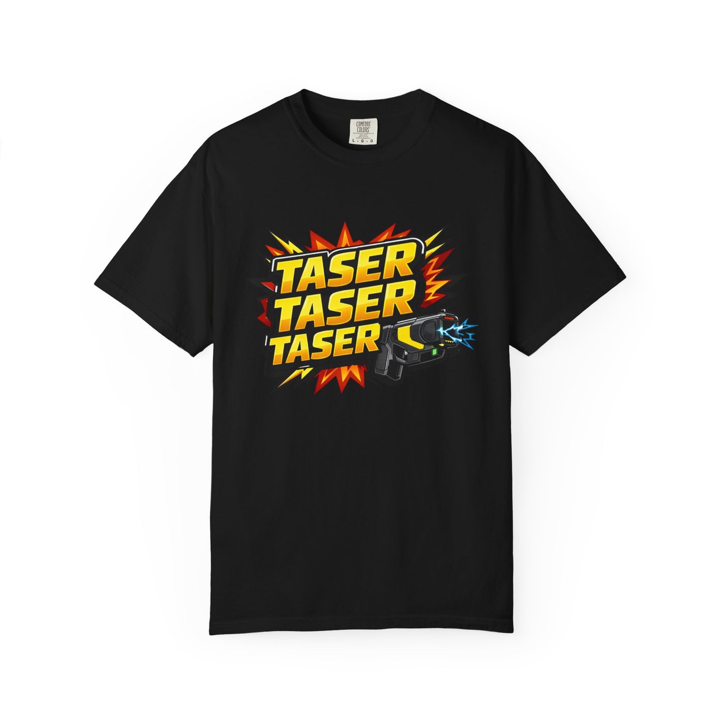 Taser Graphic T-Shirt — Retro Safety Device Design