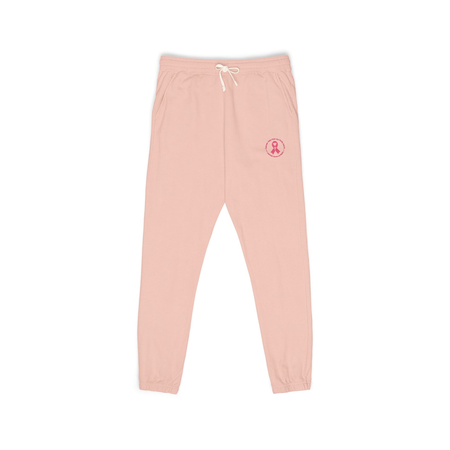 Embroidered Pink Ribbon Joggers — Cancer Awareness Sweatpants