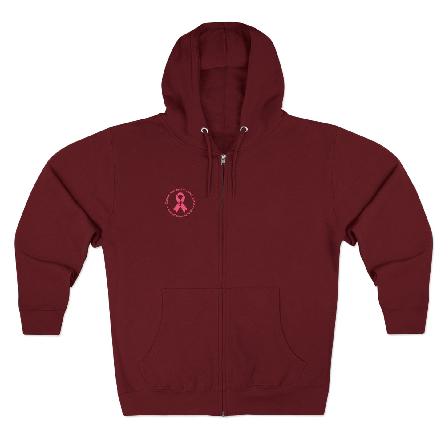 Zip Hoodie — Pink Ribbon Cancer Awareness Support Hoodie