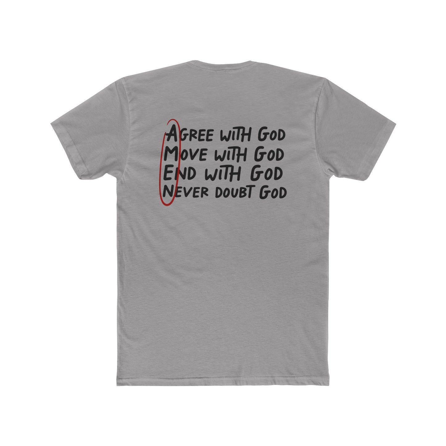 Amen Faith T‑Shirt — "Agree, Move, Mend, Never Doubt God" Christian Crew Tee