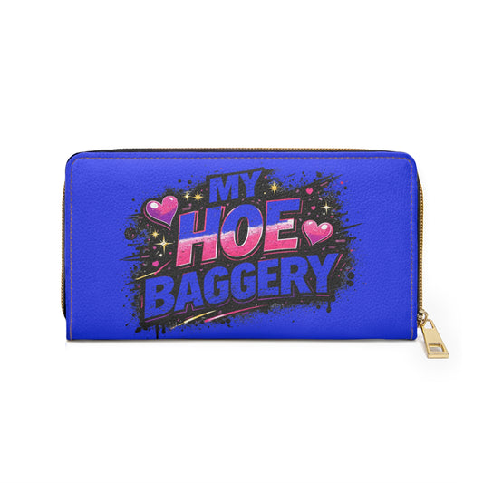 Zipper Wallet — "My Hoe Baggery" Retro Heart Graphic Wallet