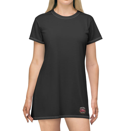 Black T-Shirt Dress — Minimal Casual AOP Dress