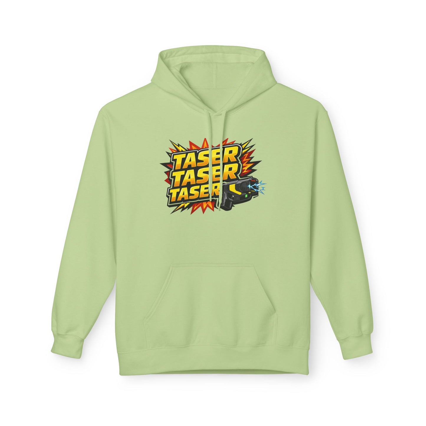 Taser Logo Hoodie — Vintage Yellow Graphic Midweight Pullover