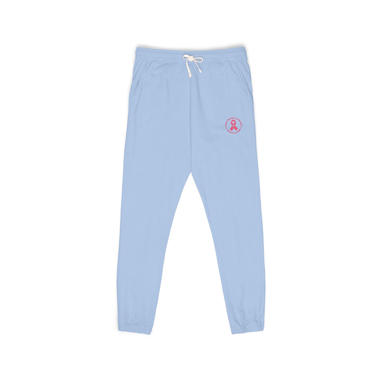 Embroidered Pink Ribbon Joggers — Cancer Awareness Sweatpants