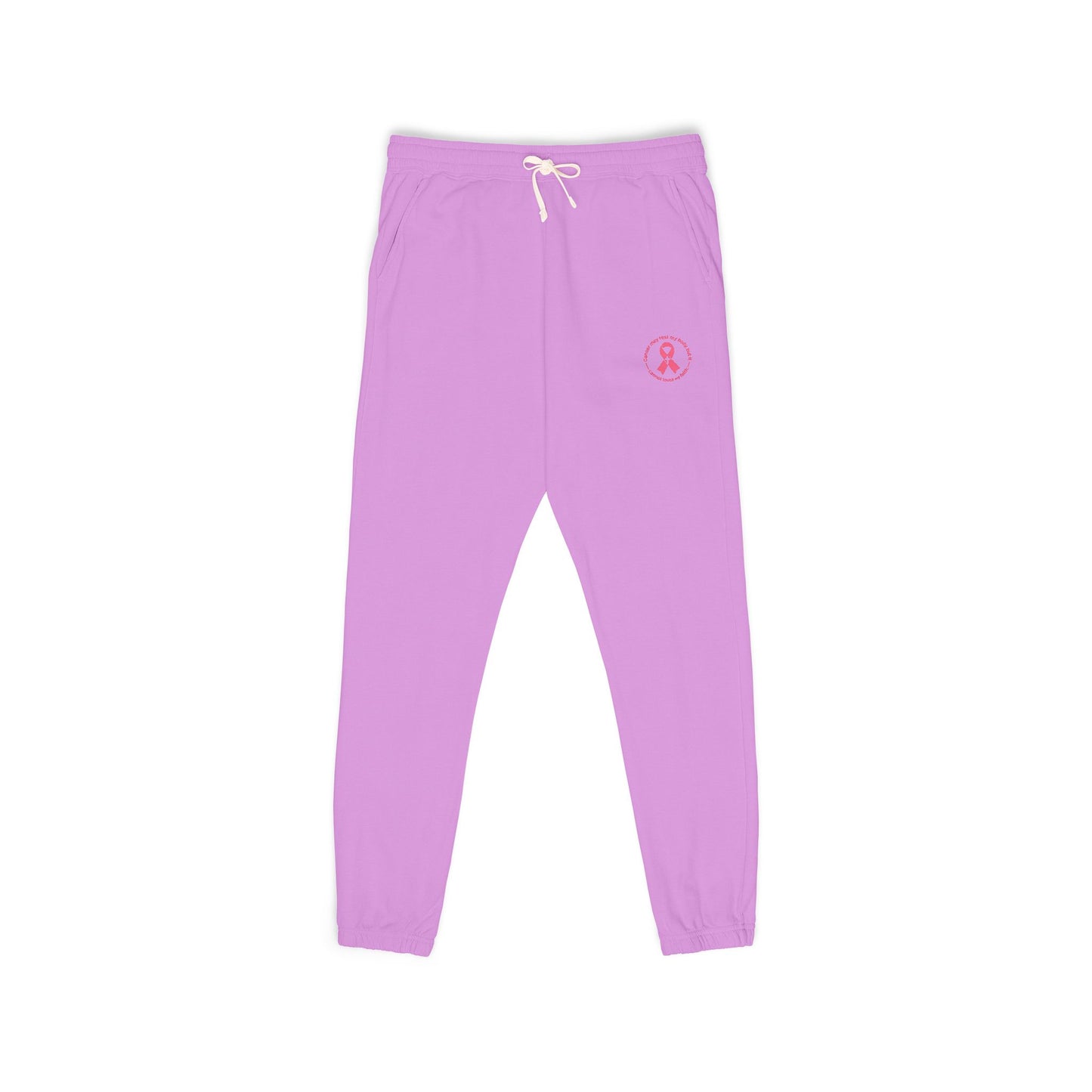 Embroidered Pink Ribbon Joggers — Cancer Awareness Sweatpants