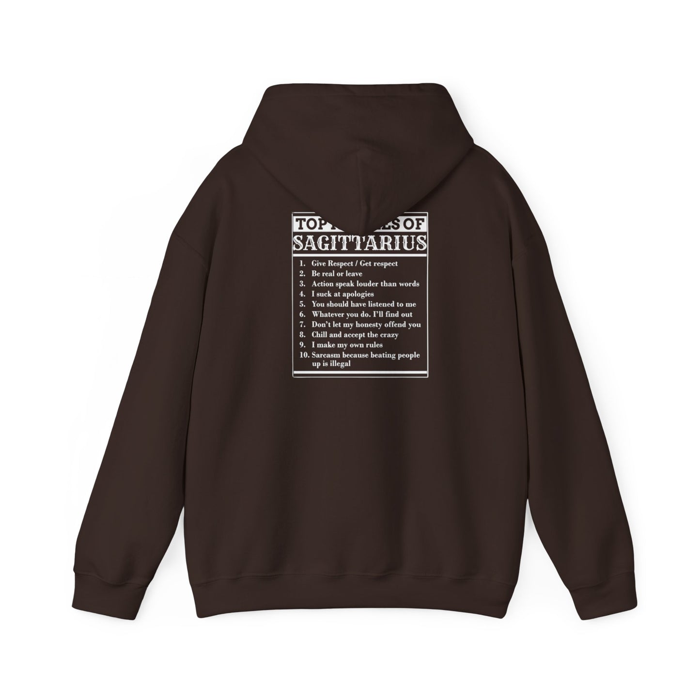 Sagittarius Zodiac Hoodie – Astrology Archer Graphic Sweatshirt with 'Top 10 Traits of Sagittarius' Back Print