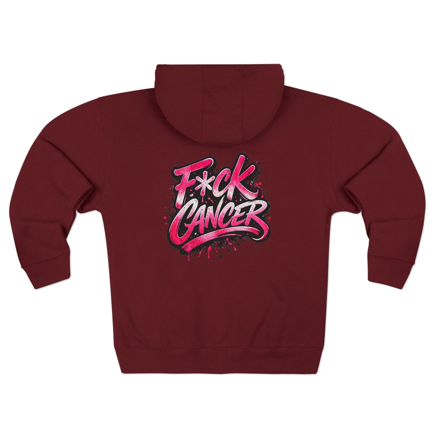 F*ck Cancer Zip Hoodie — Bold Breast Cancer Awareness Support Hoodie