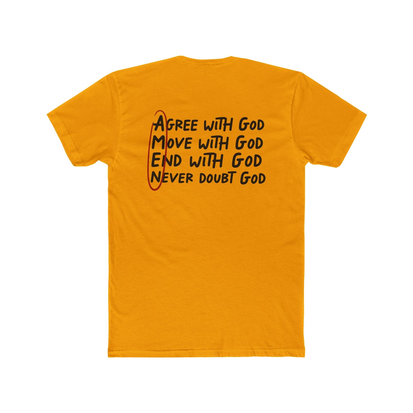 Amen Faith T‑Shirt — "Agree, Move, Mend, Never Doubt God" Christian Crew Tee
