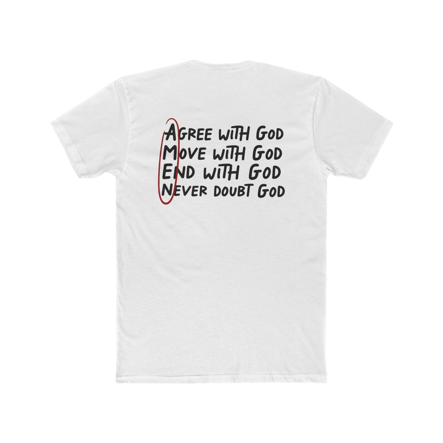 Amen Faith T‑Shirt — "Agree, Move, Mend, Never Doubt God" Christian Crew Tee