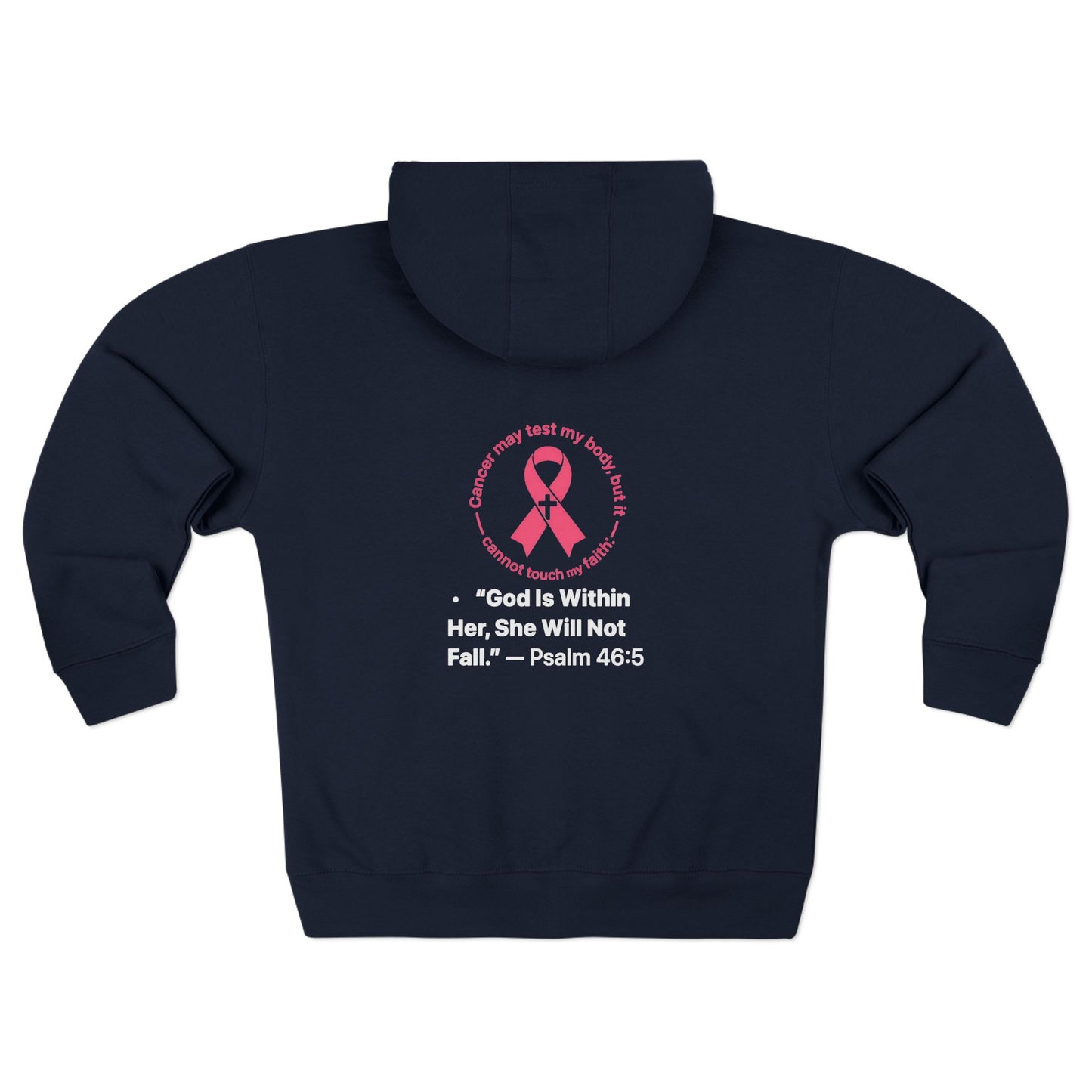 Zip Hoodie — Pink Ribbon Cancer Awareness Support Hoodie