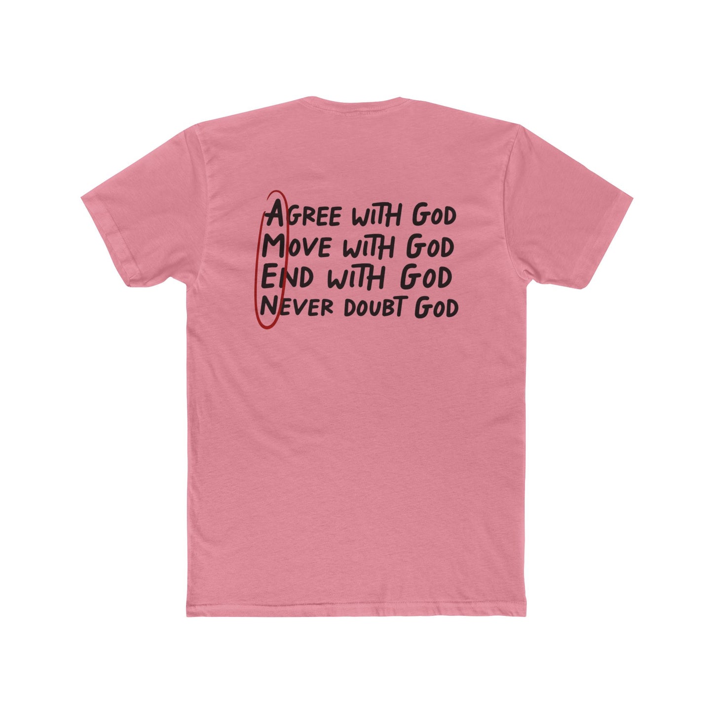 Amen Faith T‑Shirt — "Agree, Move, Mend, Never Doubt God" Christian Crew Tee
