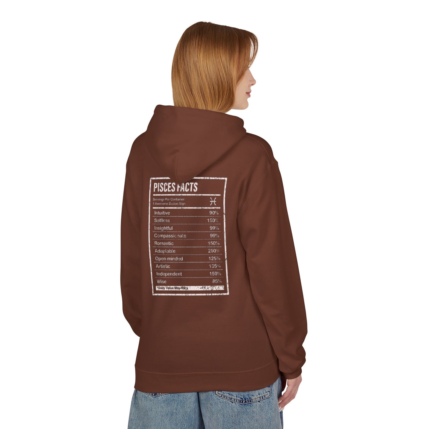 Pisces Zodiac Hoodie — 'Pisces Facts' Astrological Graphic Pullover