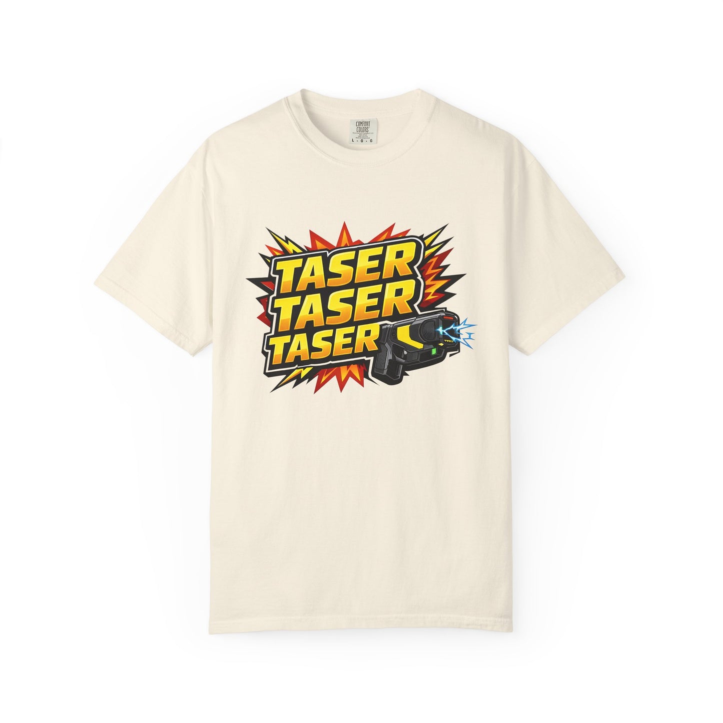 Taser Graphic T-Shirt — Retro Safety Device Design