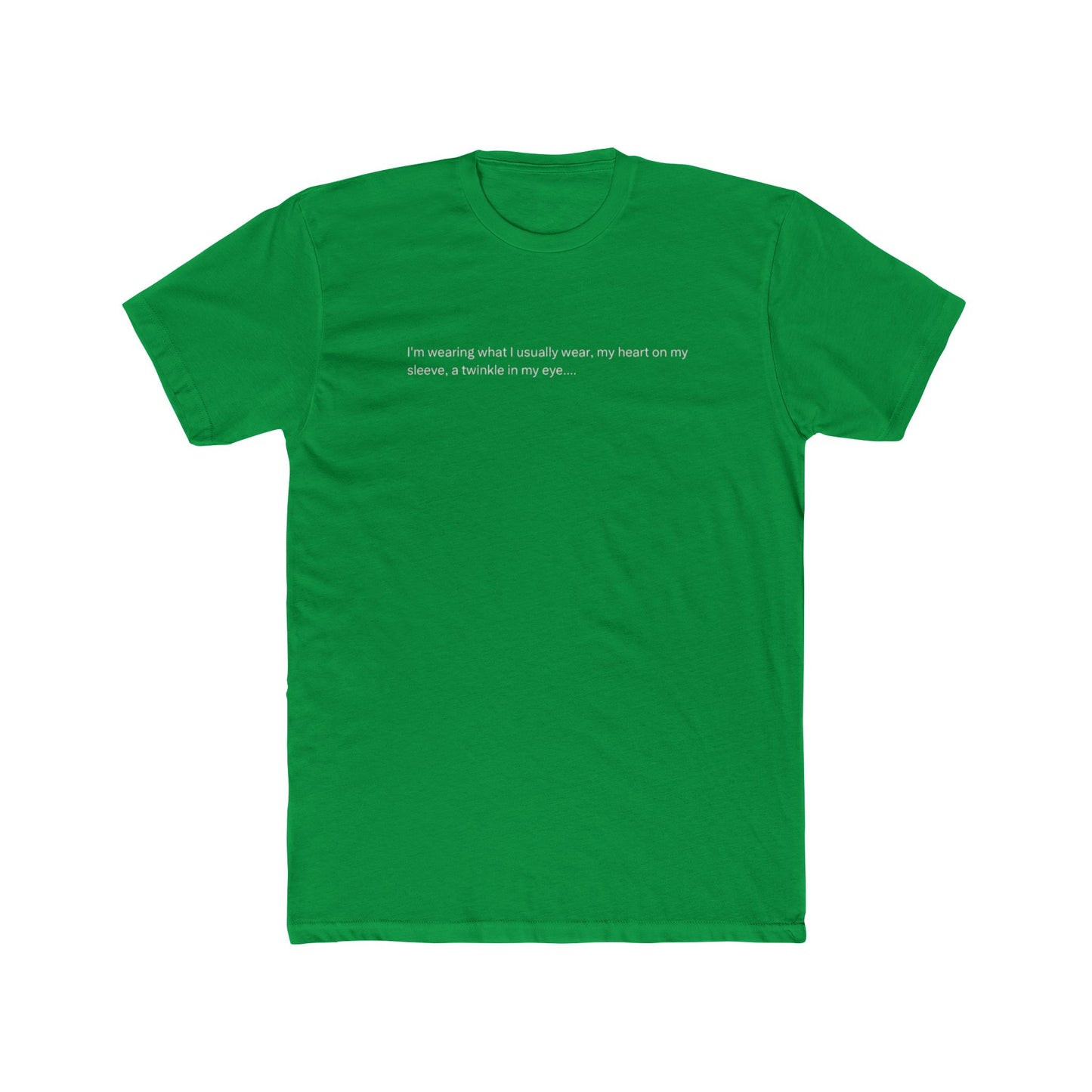 Minimalist Black T‑Shirt with Small White Quote — "I’m assuming what I actually want, my heart or my stomach, is invisible in any state."