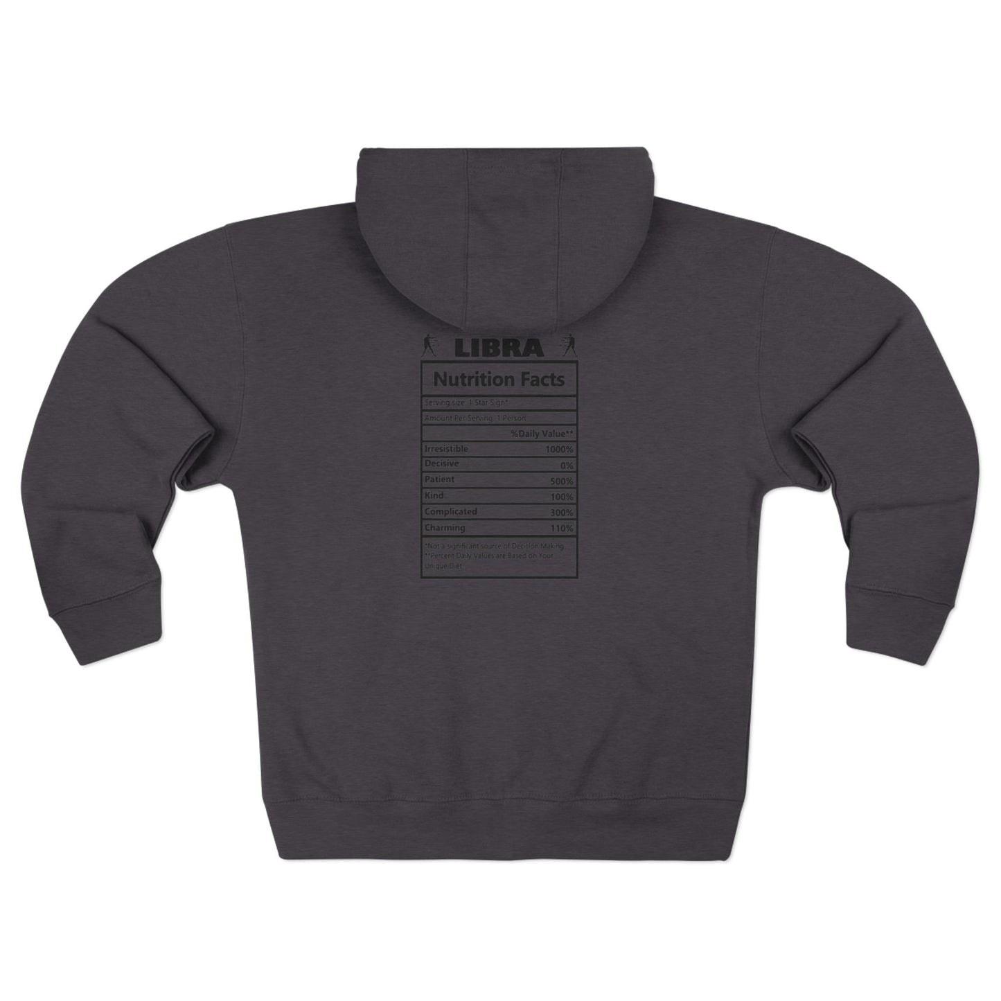 Libra Zip Hoodie — Zodiac Nutrition Facts Graphic Hoodie