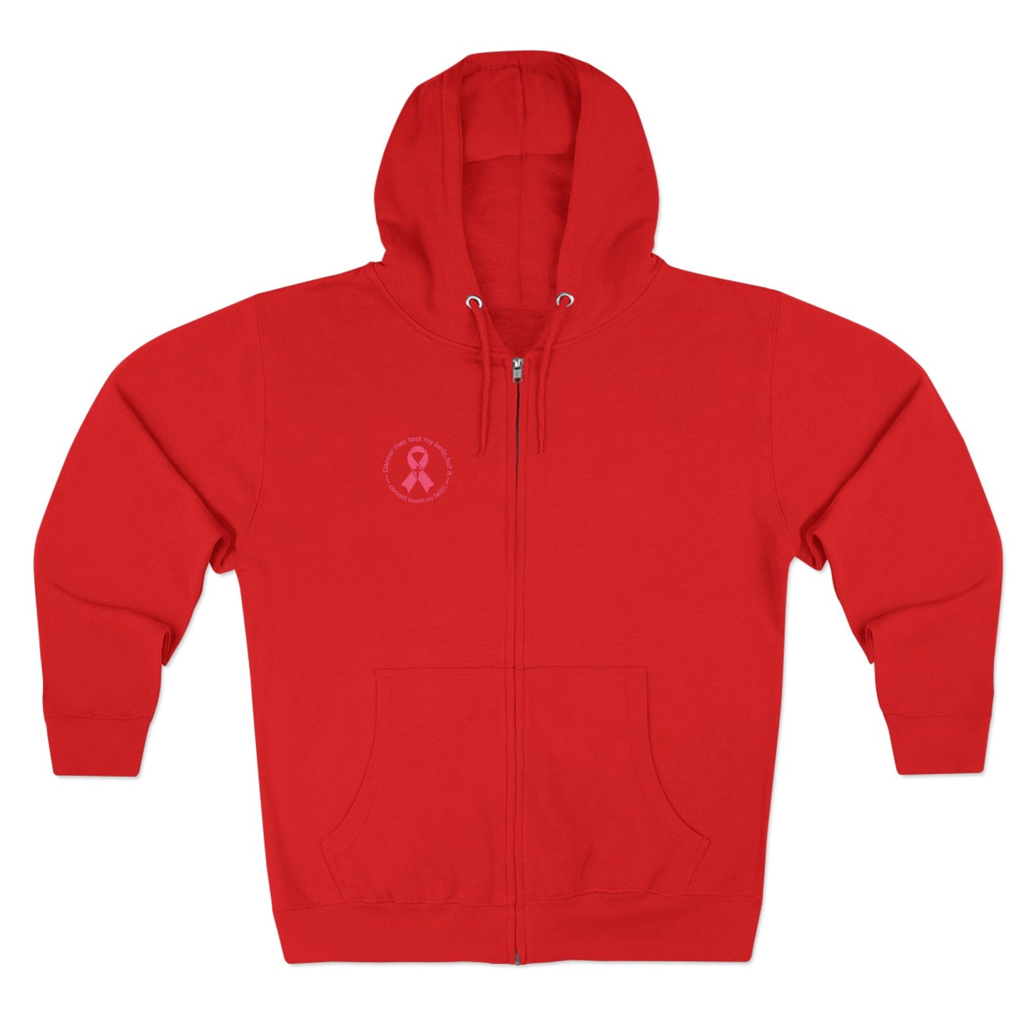 Zip Hoodie — Pink Ribbon Cancer Awareness Support Hoodie