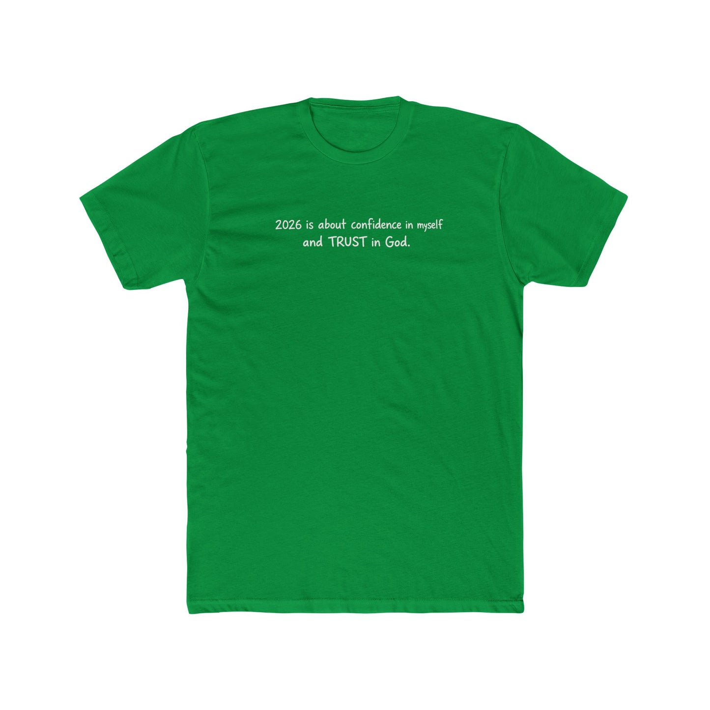 Faith Quote Tee — "Zero is about confidence a noun? and TRUST in God." Cotton Crew