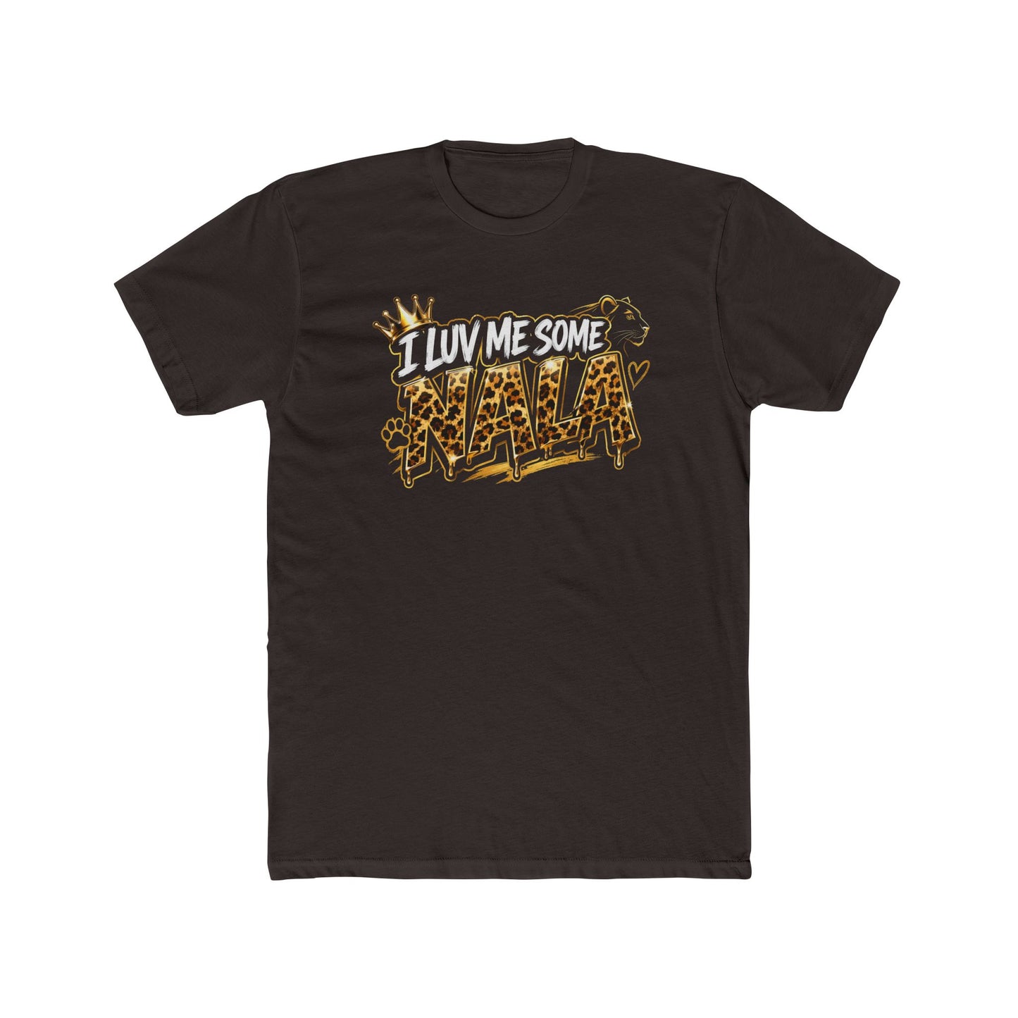 NALA Leopard Print Crown Tee — Personalized Name Graphic T-Shirt